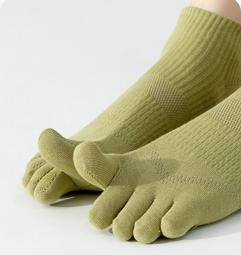 Toe Sock Split - 女性用5本指靴下,通気性メッシュソックス,足首までの高弾性,カジュアル,スポーツ,夏
