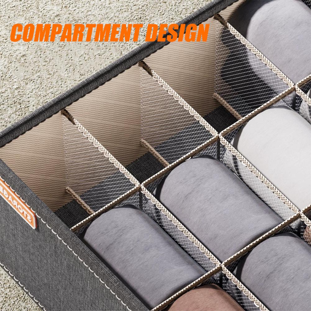 20グリッドソックス収納オーガナイザー、折りたたみ式布製収納 - Sock Organizer Tray のレビューと価格