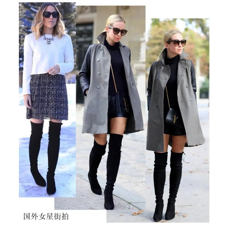 新しい欧米スタイルのプラスサイズニーハイブーツ、ハイヒール、 - Knee High Sock Women のレビューと価格