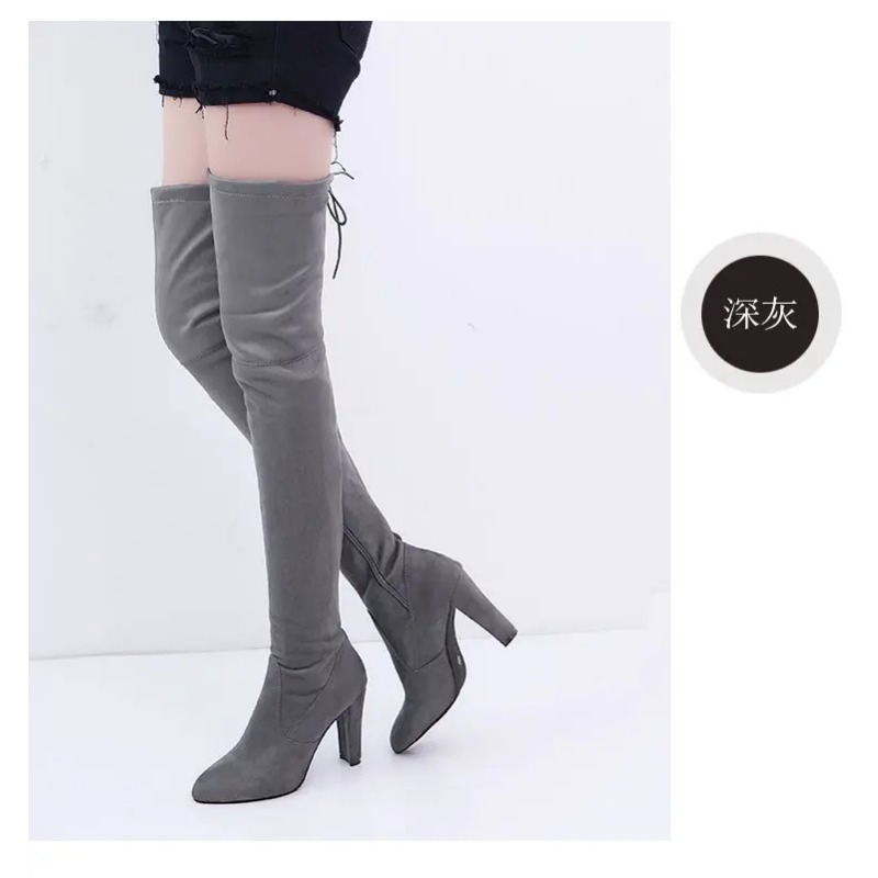 新しい欧米スタイルのプラスサイズニーハイブーツ、ハイヒール、 - Knee High Sock Women のレビューと価格