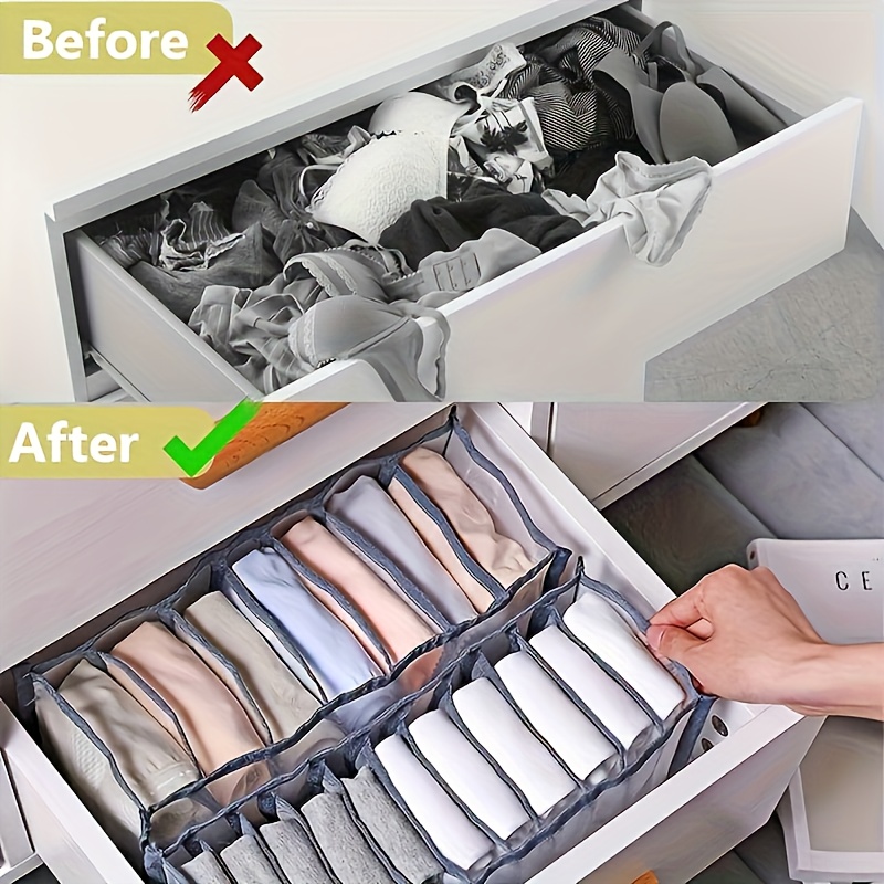 7グリッド下着収納オーガナイザー、靴下収納ボックス、折りたた - Sock Organizer Tray のレビューと価格