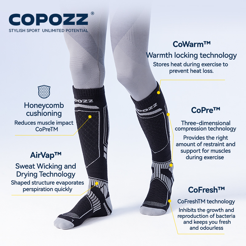 COPOZZ メリノウール冬スキーソックス男性女性サーマルニ - Thermal Sock Winter のレビューと価格