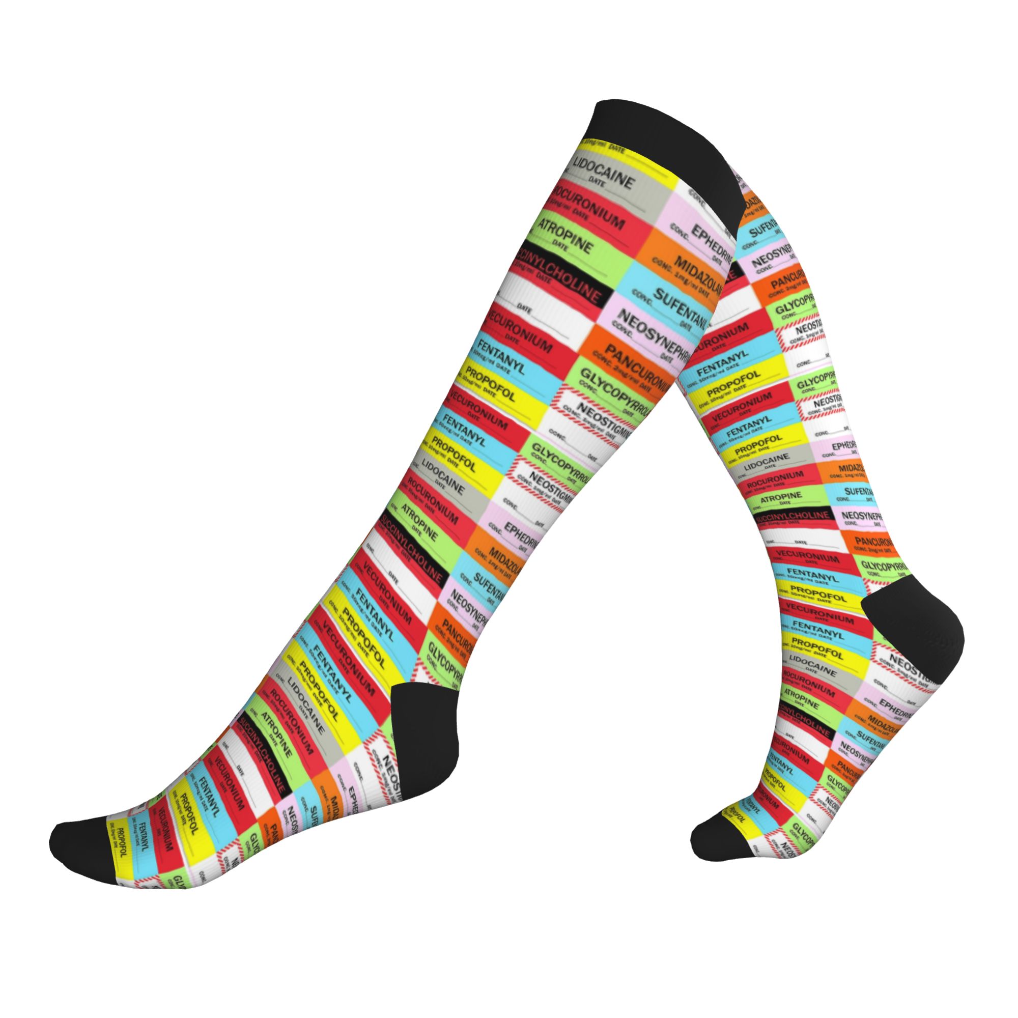ノベルティプリント麻酔薬ラベルソックスストレッチ夏秋冬ドクタ - Compression Sock Medical のレビューと価格