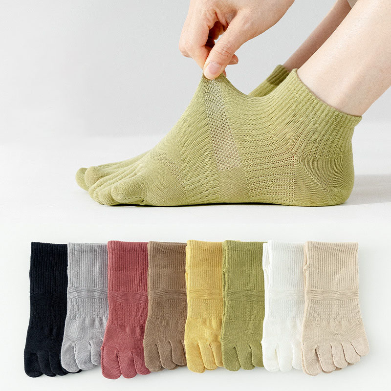 女性用5本指靴下,通気性メッシュソックス,足首までの高弾性, - Toe Sock Split のレビューと価格