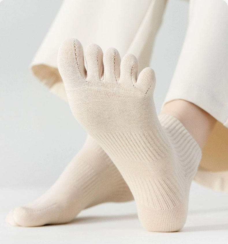 女性用5本指靴下,通気性メッシュソックス,足首までの高弾性, - Toe Sock Split のレビューと価格