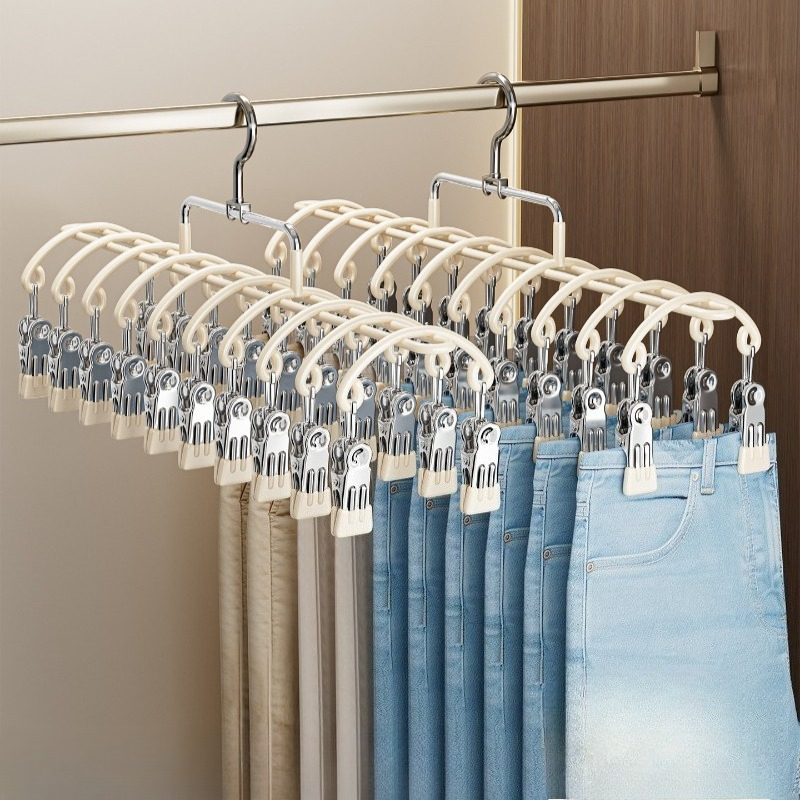 クリップ付きパンツハンガー、滑り止めズボンラック、ステンレス - Sock Organizer Tray のレビューと価格